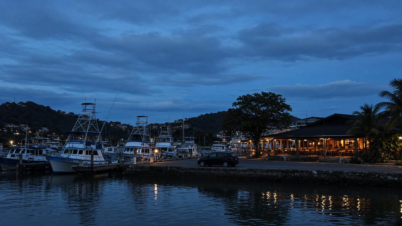 Quepos marina at dusk